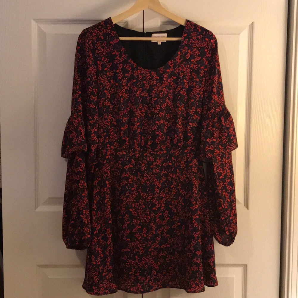 Devlin Red Floral Dress View 2